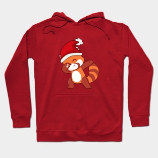 Cute Dabbing Red Panda Santa Hat Christmas Animal Gift Hoodie